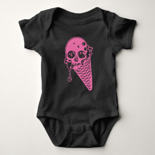 Pink Evil Ice Cream Cone Baby Bodysuit