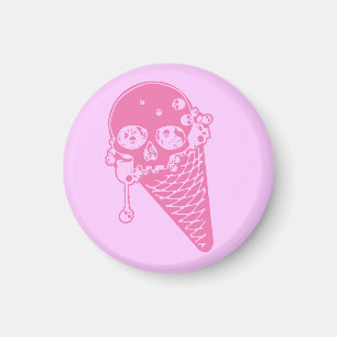 Pink Evil Ice Cream Cone Magnet