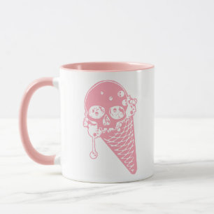 Pink Evil Ice Cream Cone Mug