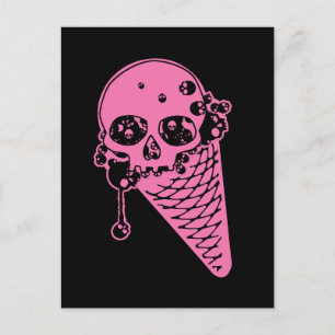 Pink Evil Ice Cream Cone Postcard