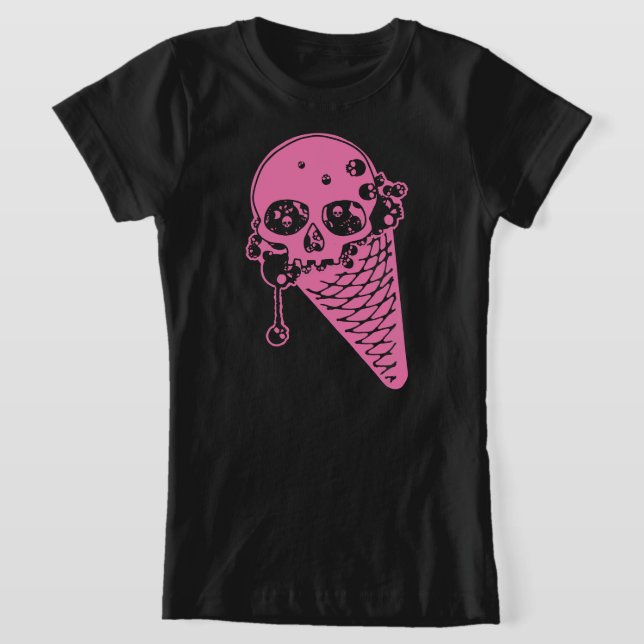 Pink Evil Ice Cream Cone T-Shirt (Laydown)
