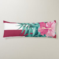 Pink Exotic Flowers striped Burgundy