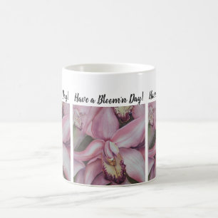 Pink Exotic Orchid Watercolor Flower Coffee Mug