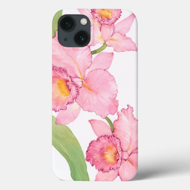 Pink Exotic Watercolor Flowers Case-Mate iPhone Case (Back)