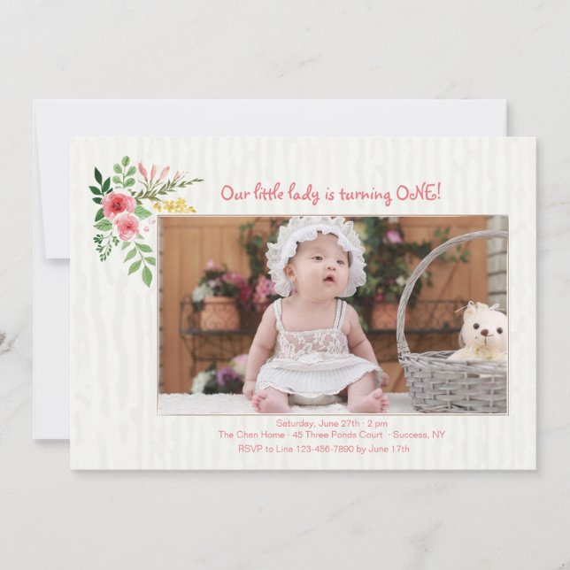 Pink Expression Photo Invitation (Front)