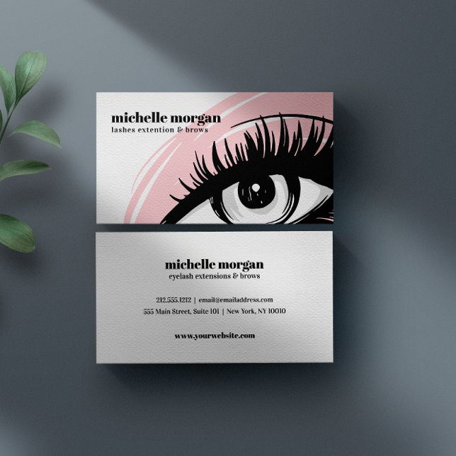 Pink Eye shadow Makeup Eyelash Brows professional Business Card (Creator Uploaded)