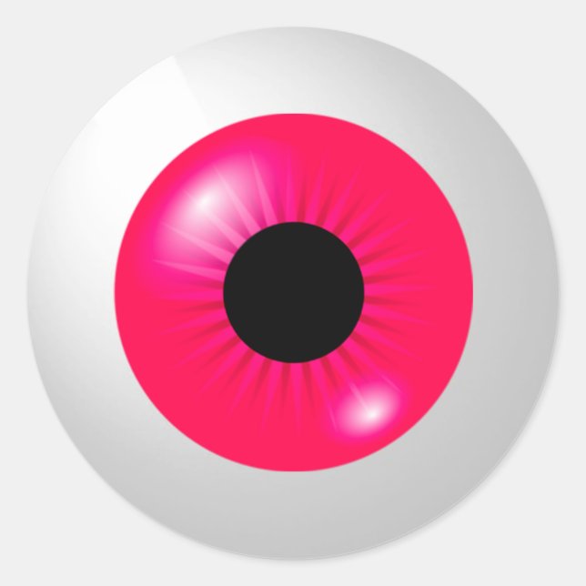 Pink Eyeball Classic Round Sticker (Front)