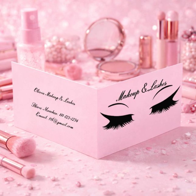 Pink eyelashes business card  (Creator Uploaded)
