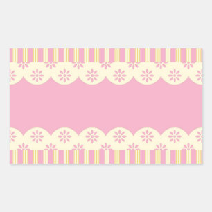 Pink Eyelet Background Rectangle Sticker