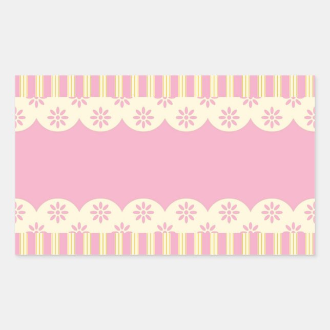Pink  Eyelet Background Rectangle Sticker (Front)
