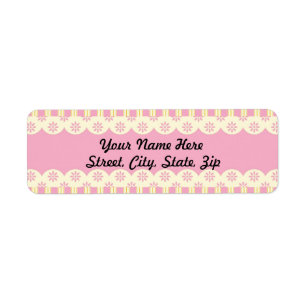Pink Eyelet Background Return Address Sticker
