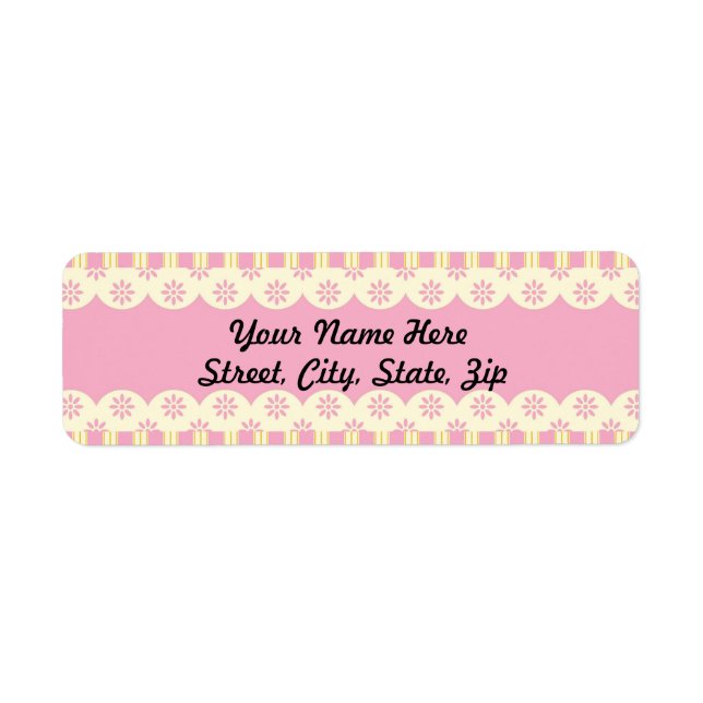 Pink Eyelet Background Return Address Sticker (Front)