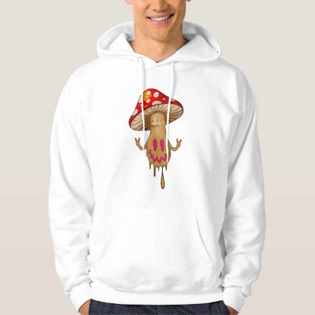 Pink Eyes Cute Mushroom Hooded Sweatshirt  (Front)