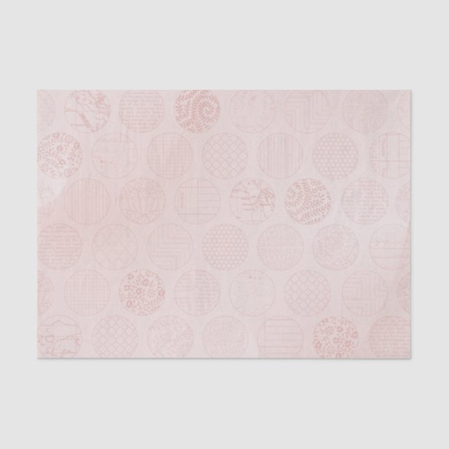 Pink Fabric Circles Tissue Paper (Front)