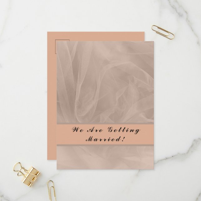 Pink fabric textured print invitation postcard (Front/Back In Situ)