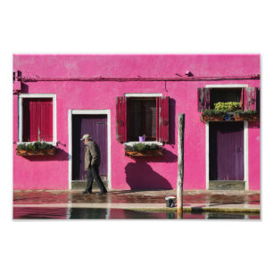 Pink Facade, Burano Islands Photo Print