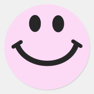 Pink face classic round sticker