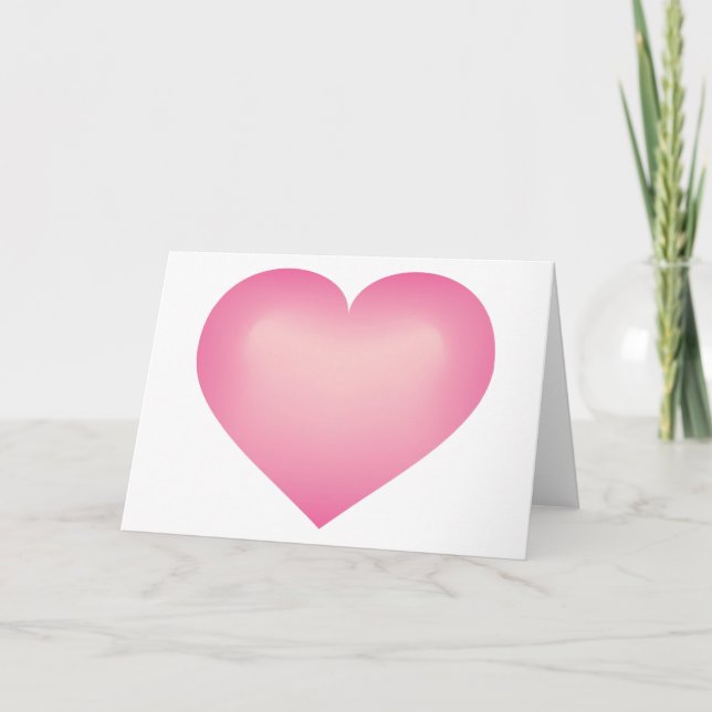 Pink Fade Heart Holiday Card (Front)