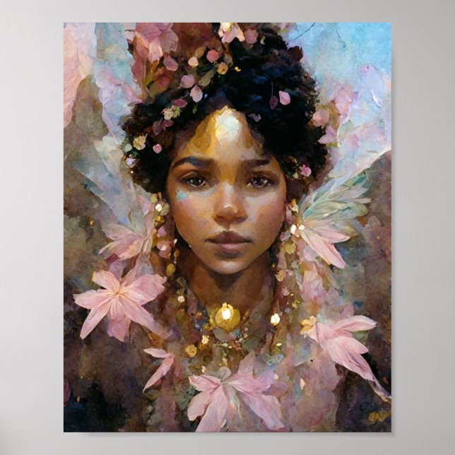 Pink Fae 5 Fantasy Art Poster (Front)