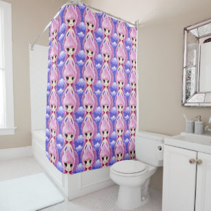 Pink Fairies Dream Land Pattern Shower Curtain