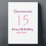 Pink fairy 15th birthday simple moder quinceanera  plaque<br><div class="desc">girly design</div>