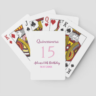 Pink fairy 15th birthday simple moder quinceanera  playing cards