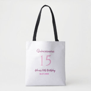 Pink fairy 15th birthday simple moder quinceanera tote bag