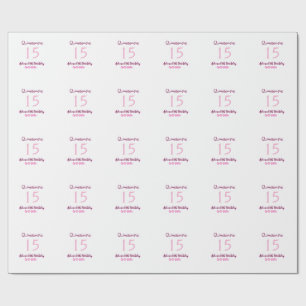 Pink fairy 15th birthday simple moder quinceanera  wrapping paper