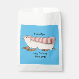 Pink fairy armadillo cartoon illustration favour bags