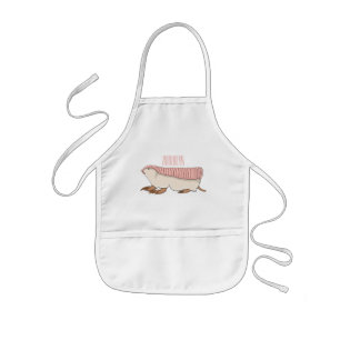 Pink fairy armadillo cartoon illustration kids apron