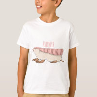 Pink fairy armadillo cartoon illustration