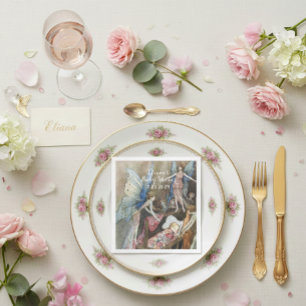 Pink Fairy Baby Blessings Baby Shower  Napkin