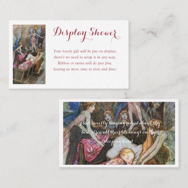 Pink Fairy Baby Blessings Display Shower  Enclosure Card (Front/Back)