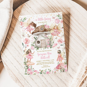 Pink Fairy Baby Shower Enchanted Forest Tea Party Invitation