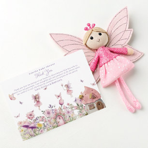 Pink Fairy Baby Shower Thank You Card