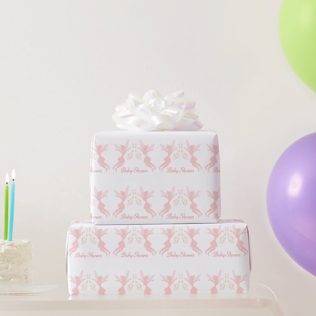 Pink Fairy Baby Shower Wrapping Paper (Party Gifts)