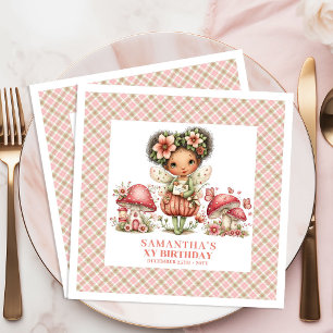 Pink Fairy Birthday Cottagecore Floral Party Napki Napkin