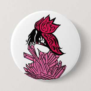 Pink fairy crystal button