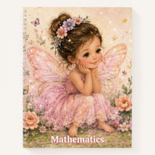 Pink Fairy Garden Inspirational Poem Notebook