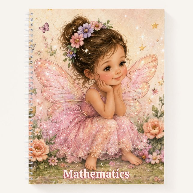 Pink Fairy Garden Inspirational Poem Notebook (Front)