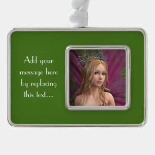 Pink Fairy Silver Plated Framed Ornament