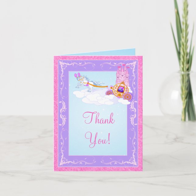 Pink Fairy Tale Thank You Note Card 4 (Front)