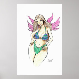 Pink Fairy Wings Poster