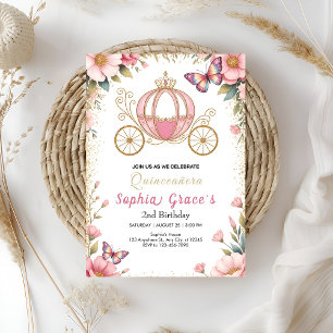 Pink Fairytale Quinceañera Invitation