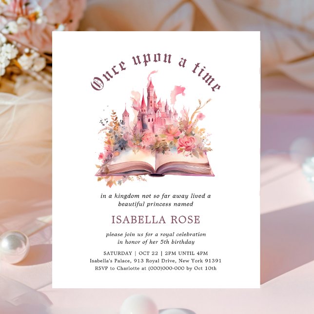 Pink Fairytale Story Book Birthday Invitation (Creator Uploaded)