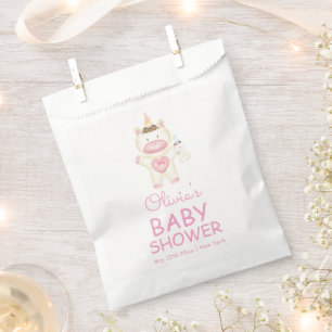 Pink Fairytale Unicorn Bottle Baby Shower Favour Bags