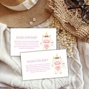 Pink Fairytale Unicorn Bottle Books Baby Shower  Enclosure Card