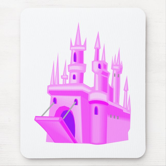 Pink Fairytale Wedding Castle Mouse Pad (Front)