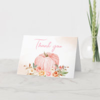 Pink Fall Floral Pumpkin Baby Shower 
