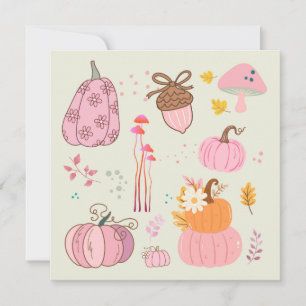  Pink Fall Holiday Card